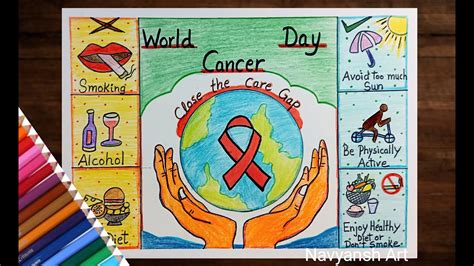 cancer drawing poster|world cancer awareness day poster.